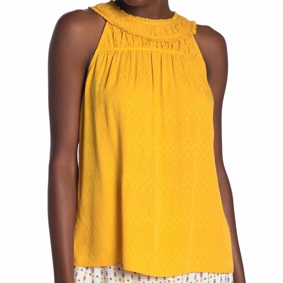 Jacquard Sleeveless Top Turmeric Cynthia Stephe Xl - Picture 2 of 14